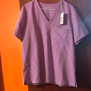 Figs Lavender V-Neck Scrub Top
